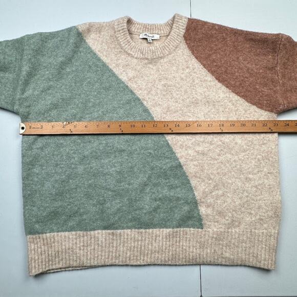 Madewell Sweater Womens Medium Tan Wool Camel Blend Cedarbrook Neutral Cozy Knit - Picture 8 of 11